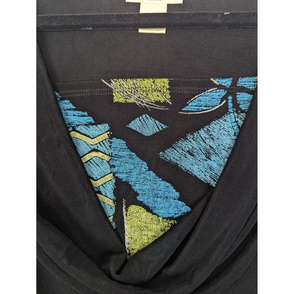 Renaissance Top Petite Large Black 3/4 Sleeve - Picture 2 of 6